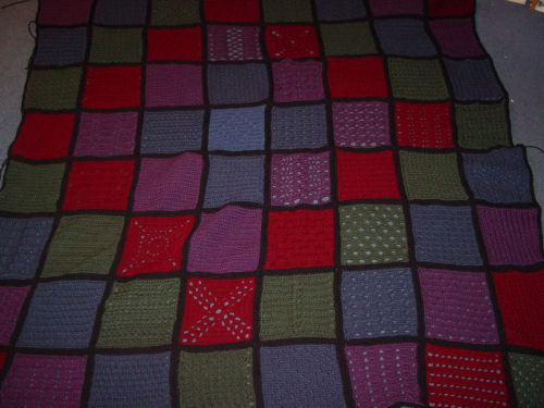 63 squares (and change) afghan