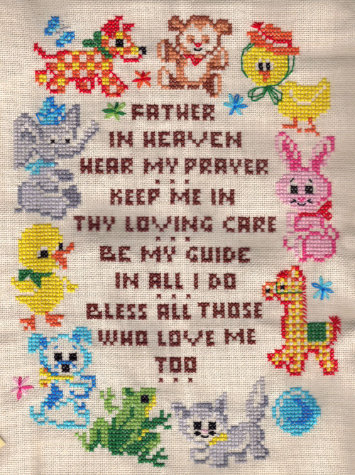 my adaptation of the baby sampler