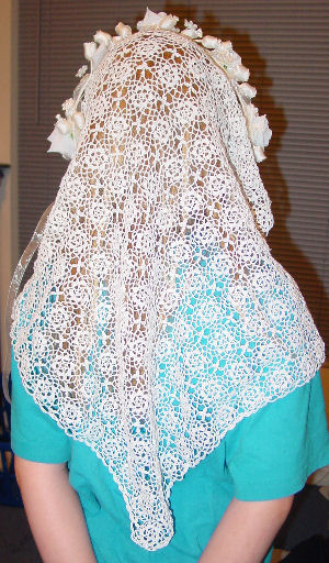 DD modeling her veil